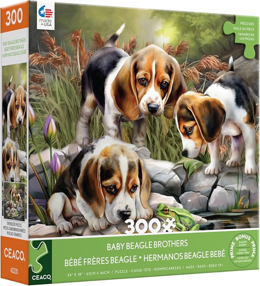 ❤︎acoco❤︎ Amazon.com: Ceaco - Tom Wood - Baby Beagle Brothers - 300